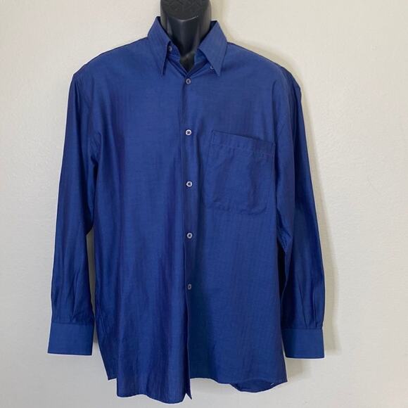 Uomo Couture Vito Rufolo Long Sleeve Button Down Blue 15-15.5 Italy. See video - Picture 1 of 8